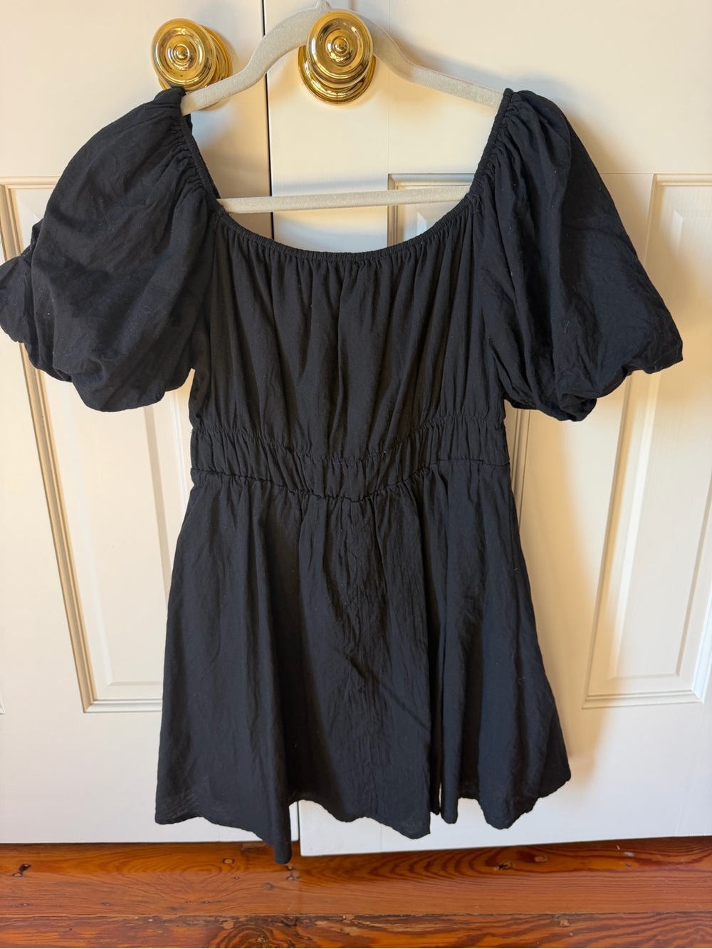 Mimosa Women's Black Puff-Sleeve Square Neck Top